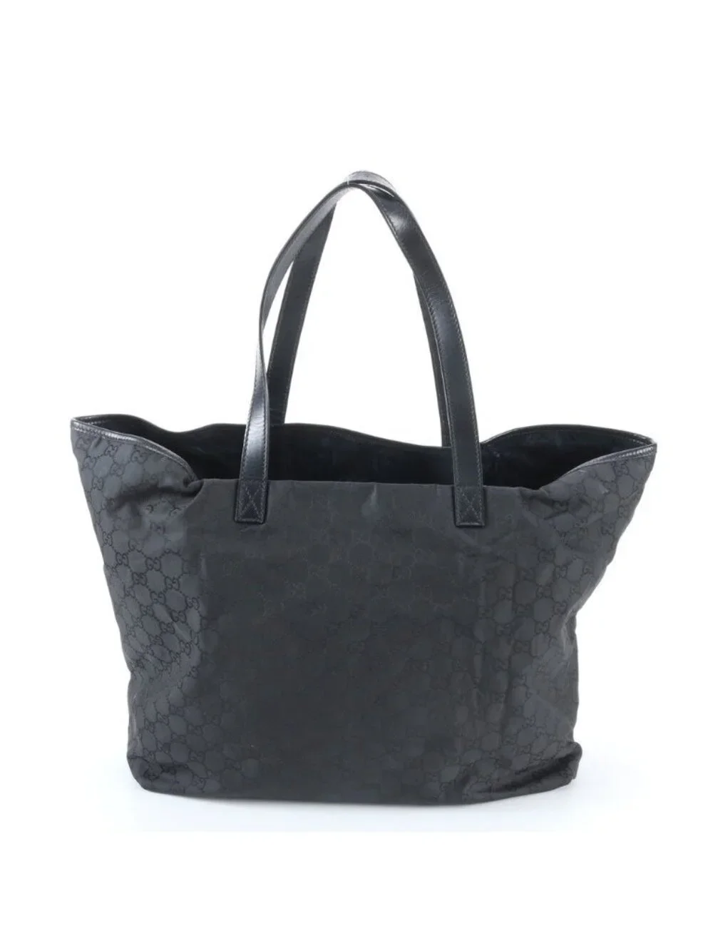 Gucci GG Leather Tote Shoulder Business Document Black